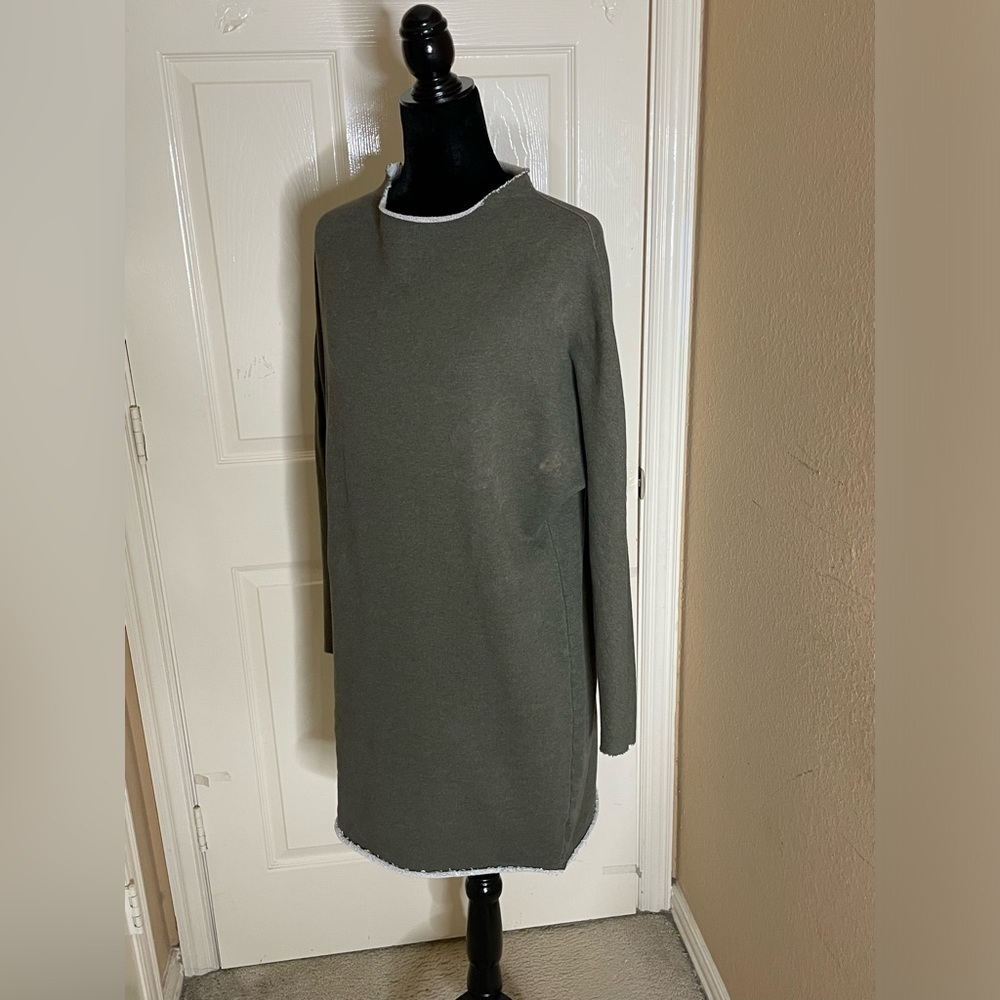 Frank And Eileen Effie L/S Funnel Neck Capelet in Forest Green Large​​​​​​​​​​​ - Picture 8 of 12